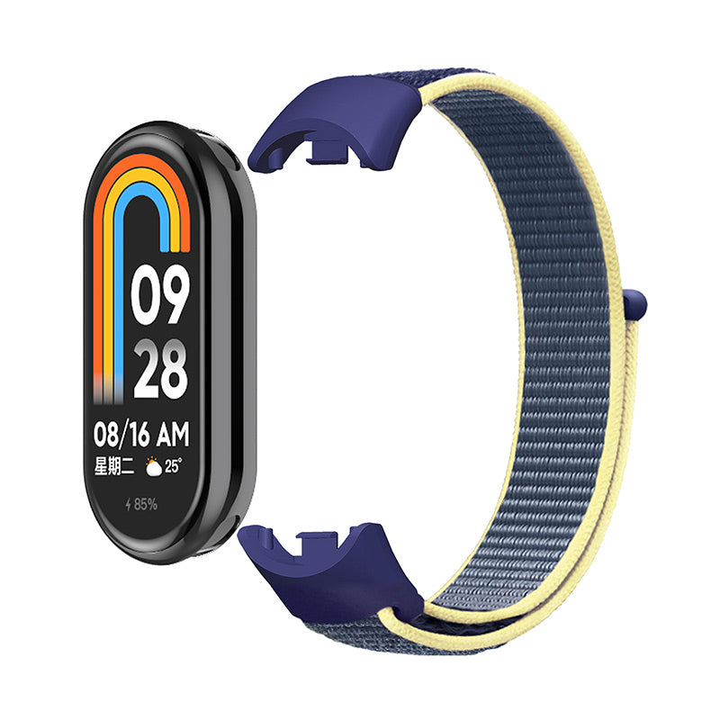 ENKAY HAT-PRINCE For Xiaomi Smart Band 8 Nylon Watch Band Set with PMMA Screen Film, Sticker Wrist Strap