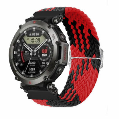 For Huami Amazfit T-Rex 2 Ultra Stretchy Watch Band Nylon Adjustable Sport Strap