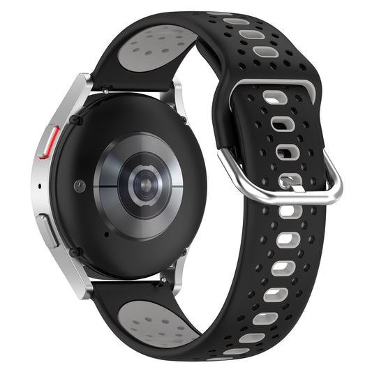 Silicone Watch Band for Samsung Galaxy Watch6 40mm 44mm / Watch6 Classic 43mm 47mm / Watch 5 40mm 44mm / Watch4 40mm 44mm , 20mm Dual-color Straps