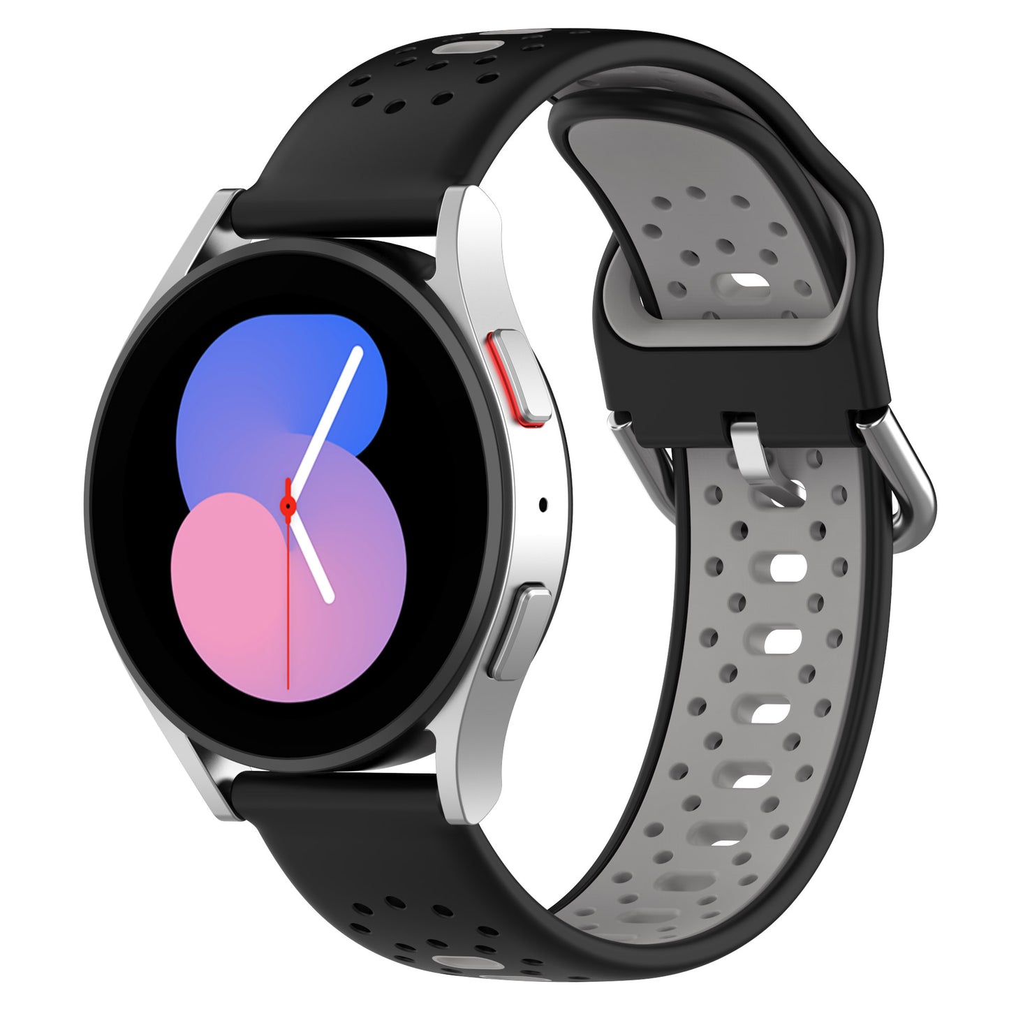 Silicone Watch Band for Samsung Galaxy Watch6 40mm 44mm / Watch6 Classic 43mm 47mm / Watch 5 40mm 44mm / Watch4 40mm 44mm , 20mm Dual-color Straps