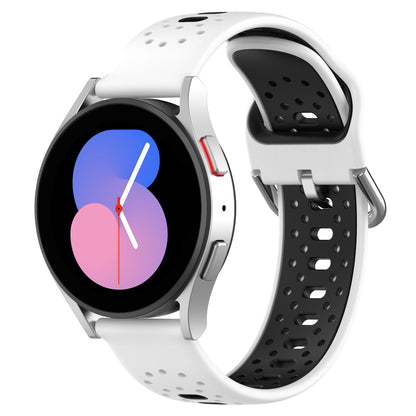 Silicone Watch Band for Samsung Galaxy Watch6 40mm 44mm / Watch6 Classic 43mm 47mm / Watch 5 40mm 44mm / Watch4 40mm 44mm , 20mm Dual-color Straps