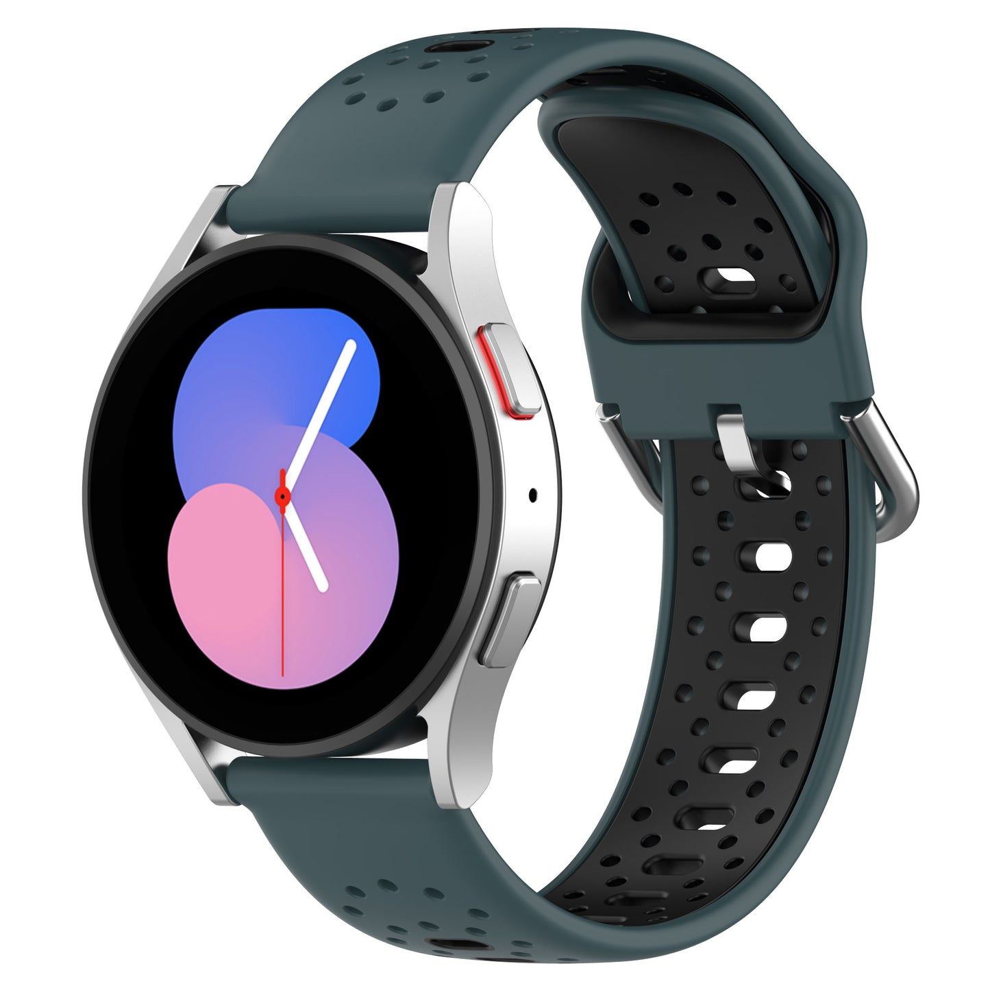 Silicone Watch Band for Samsung Galaxy Watch6 40mm 44mm / Watch6 Classic 43mm 47mm / Watch 5 40mm 44mm / Watch4 40mm 44mm , 20mm Dual-color Straps