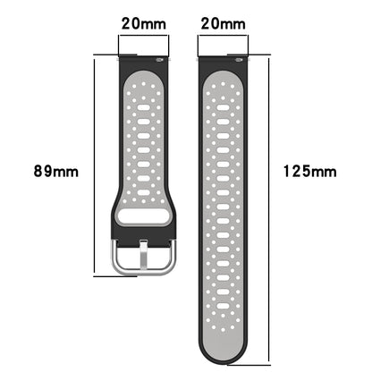 Silicone Watch Band for Samsung Galaxy Watch6 40mm 44mm / Watch6 Classic 43mm 47mm / Watch 5 40mm 44mm / Watch4 40mm 44mm , 20mm Dual-color Straps