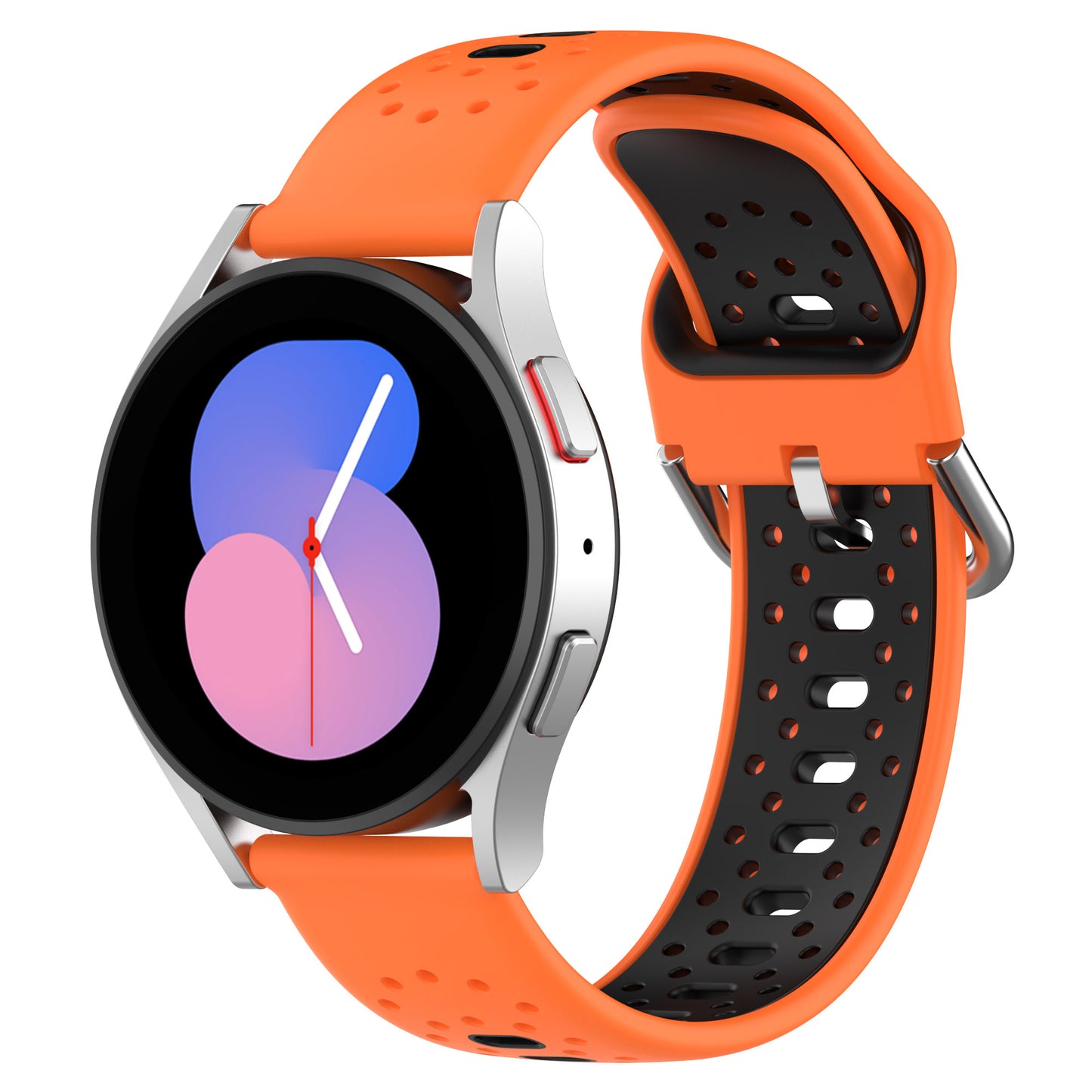 Silicone Watch Band for Samsung Galaxy Watch6 40mm 44mm / Watch6 Classic 43mm 47mm / Watch 5 40mm 44mm / Watch4 40mm 44mm , 20mm Dual-color Straps