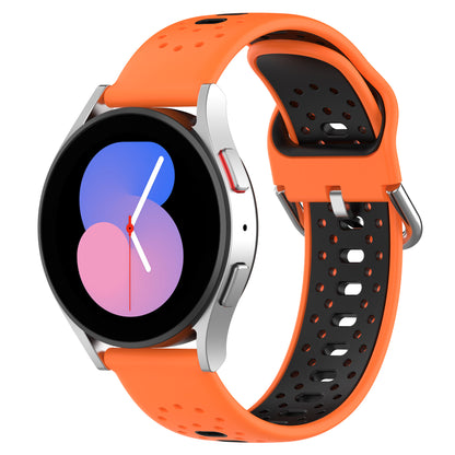 Silicone Watch Band for Samsung Galaxy Watch6 40mm 44mm / Watch6 Classic 43mm 47mm / Watch 5 40mm 44mm / Watch4 40mm 44mm , 20mm Dual-color Straps