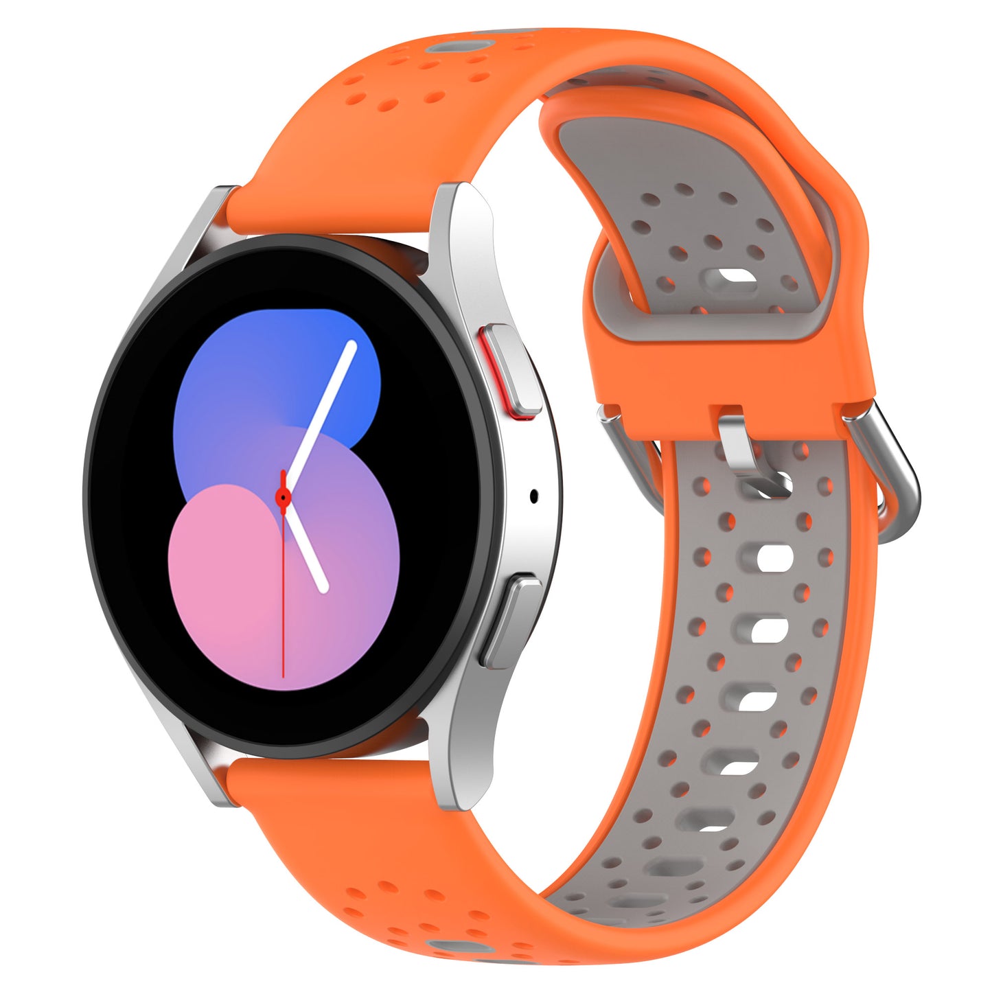 Silicone Watch Band for Samsung Galaxy Watch6 40mm 44mm / Watch6 Classic 43mm 47mm / Watch 5 40mm 44mm / Watch4 40mm 44mm , 20mm Dual-color Straps