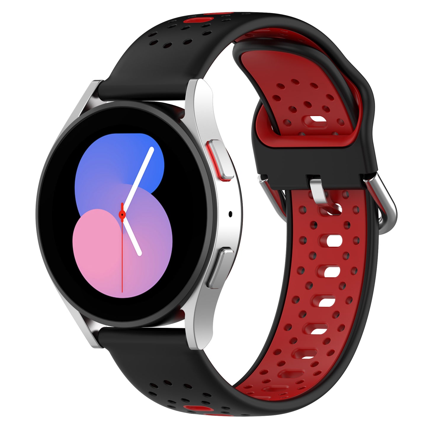 Silicone Watch Band for Samsung Galaxy Watch6 40mm 44mm / Watch6 Classic 43mm 47mm / Watch 5 40mm 44mm / Watch4 40mm 44mm , 20mm Dual-color Straps