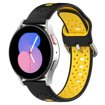 Silicone Watch Band for Samsung Galaxy Watch6 40mm 44mm / Watch6 Classic 43mm 47mm / Watch 5 40mm 44mm / Watch4 40mm 44mm , 20mm Dual-color Straps