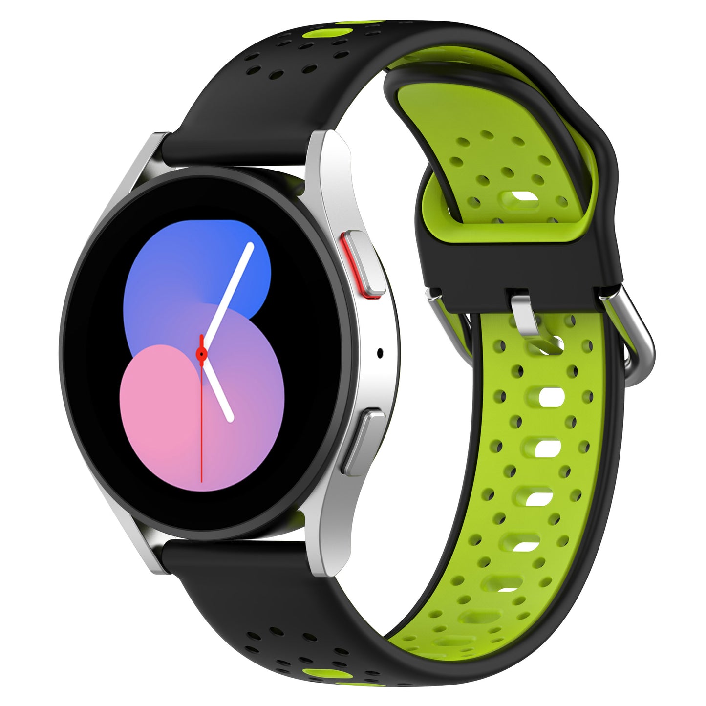 Silicone Watch Band for Samsung Galaxy Watch6 40mm 44mm / Watch6 Classic 43mm 47mm / Watch 5 40mm 44mm / Watch4 40mm 44mm , 20mm Dual-color Straps