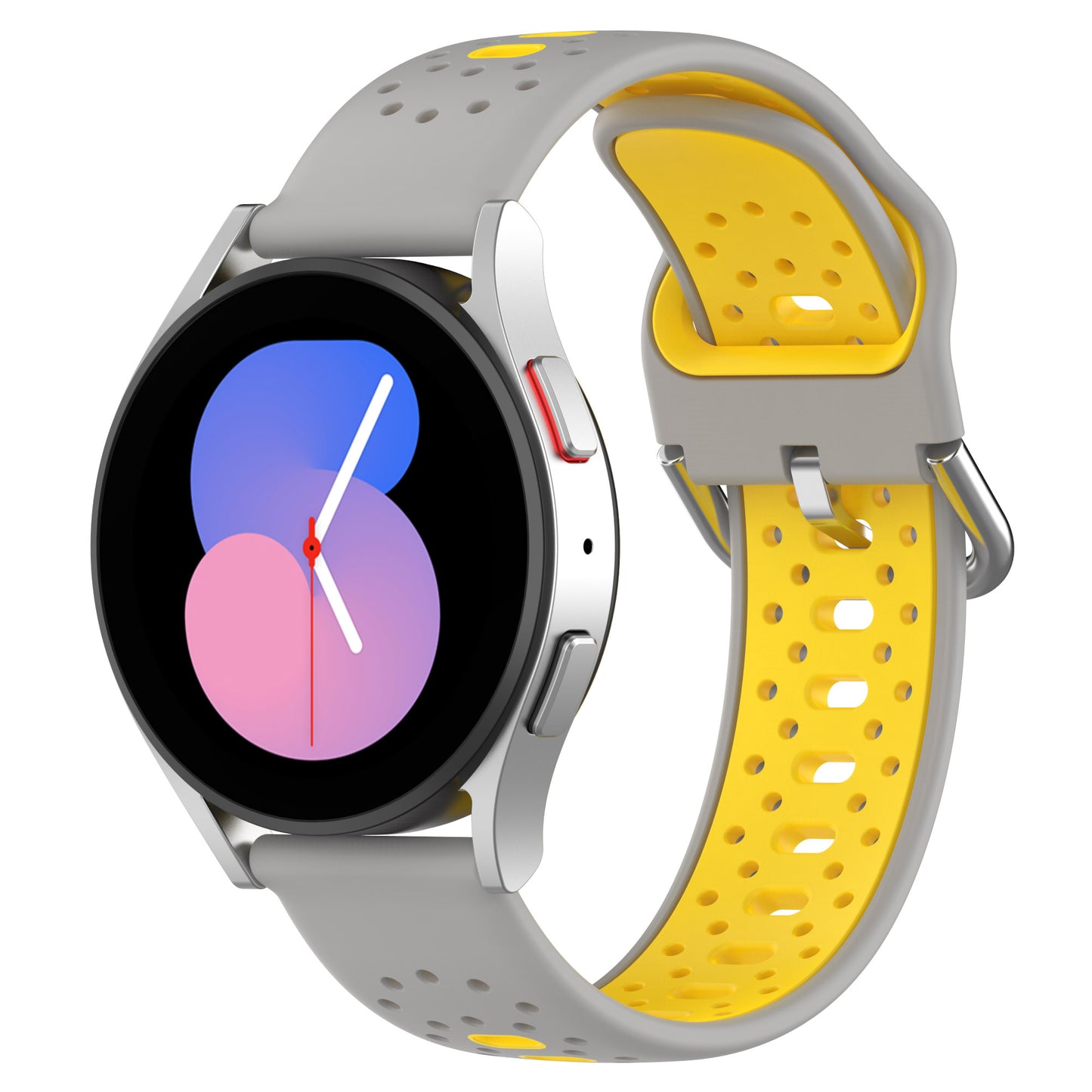 Silicone Watch Band for Samsung Galaxy Watch6 40mm 44mm / Watch6 Classic 43mm 47mm / Watch 5 40mm 44mm / Watch4 40mm 44mm , 20mm Dual-color Straps