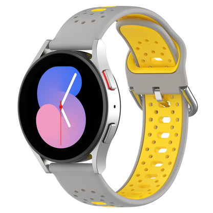 Silicone Watch Band for Samsung Galaxy Watch6 40mm 44mm / Watch6 Classic 43mm 47mm / Watch 5 40mm 44mm / Watch4 40mm 44mm , 20mm Dual-color Straps