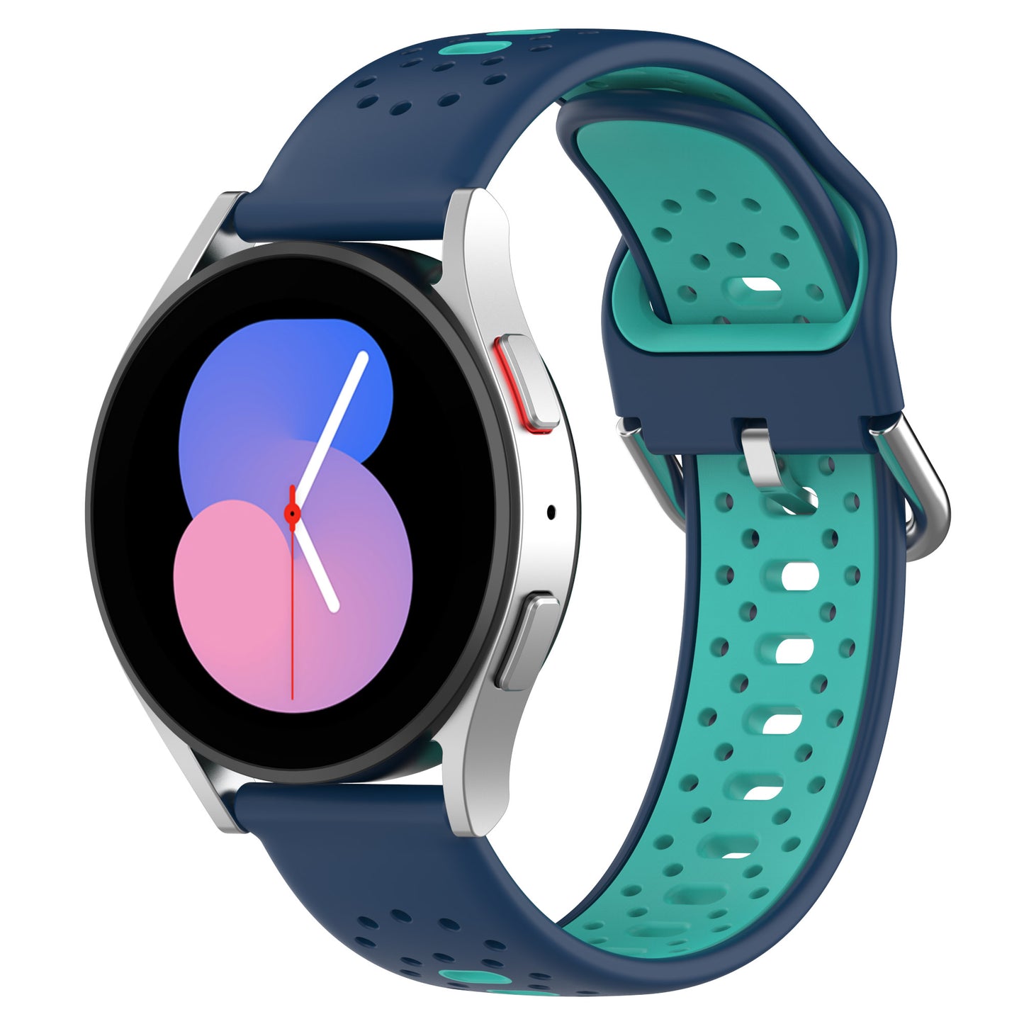 Silicone Watch Band for Samsung Galaxy Watch6 40mm 44mm / Watch6 Classic 43mm 47mm / Watch 5 40mm 44mm / Watch4 40mm 44mm , 20mm Dual-color Straps