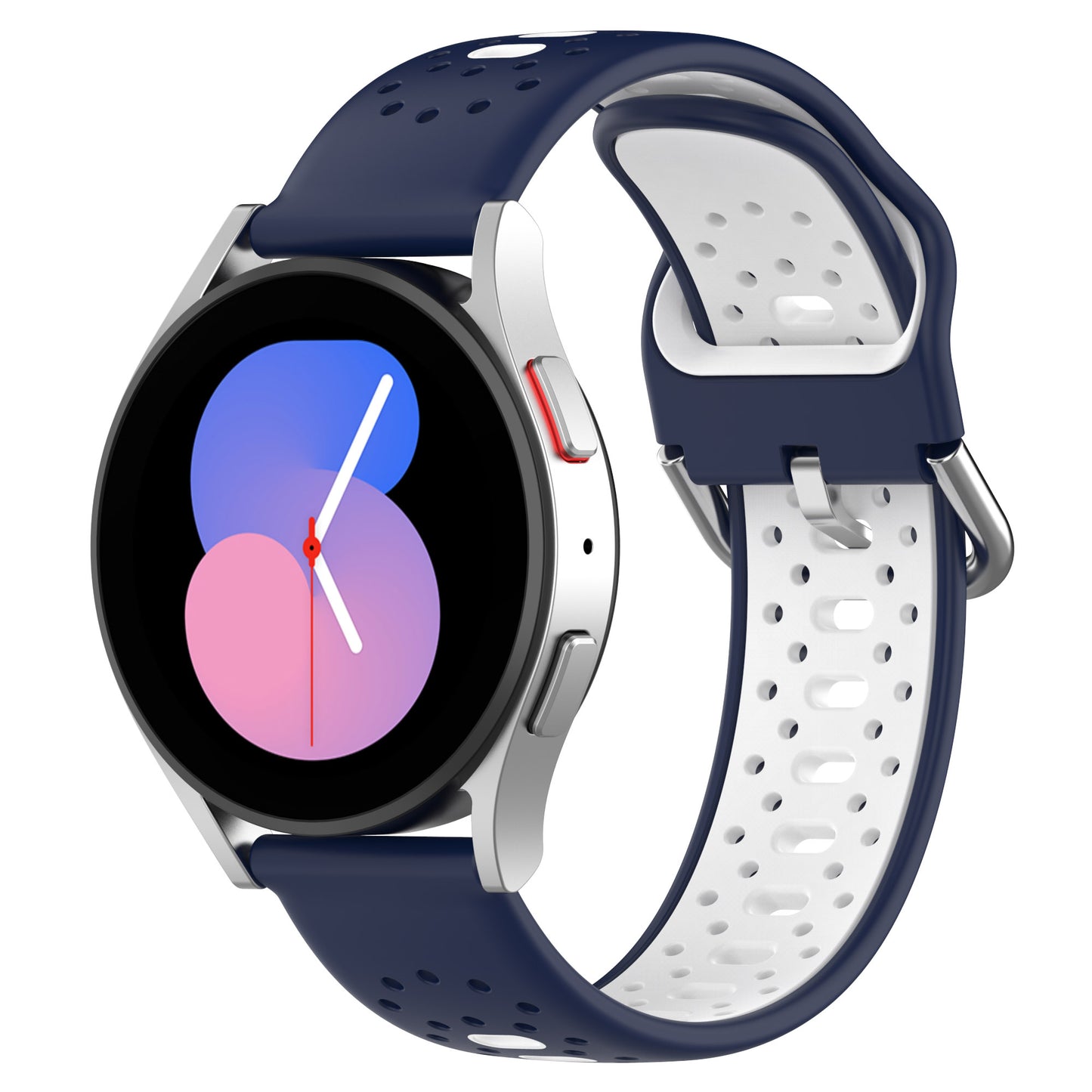 Silicone Watch Band for Samsung Galaxy Watch6 40mm 44mm / Watch6 Classic 43mm 47mm / Watch 5 40mm 44mm / Watch4 40mm 44mm , 20mm Dual-color Straps