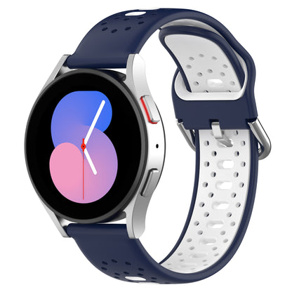 Silicone Watch Band for Samsung Galaxy Watch6 40mm 44mm / Watch6 Classic 43mm 47mm / Watch 5 40mm 44mm / Watch4 40mm 44mm , 20mm Dual-color Straps