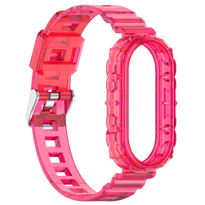 For Xiaomi Smart Band 8 Wrist Band Transparent Silicone Watch Strap with Integrated Watch Case