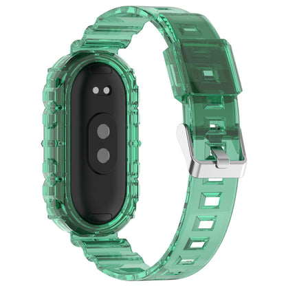 For Xiaomi Smart Band 8 Wrist Band Transparent Silicone Watch Strap with Integrated Watch Case