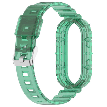 For Xiaomi Smart Band 8 Wrist Band Transparent Silicone Watch Strap with Integrated Watch Case