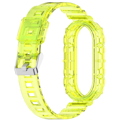 For Xiaomi Smart Band 8 Wrist Band Transparent Silicone Watch Strap with Integrated Watch Case