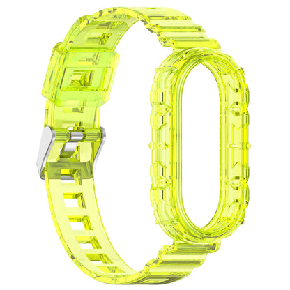For Xiaomi Smart Band 8 Wrist Band Transparent Silicone Watch Strap with Integrated Watch Case
