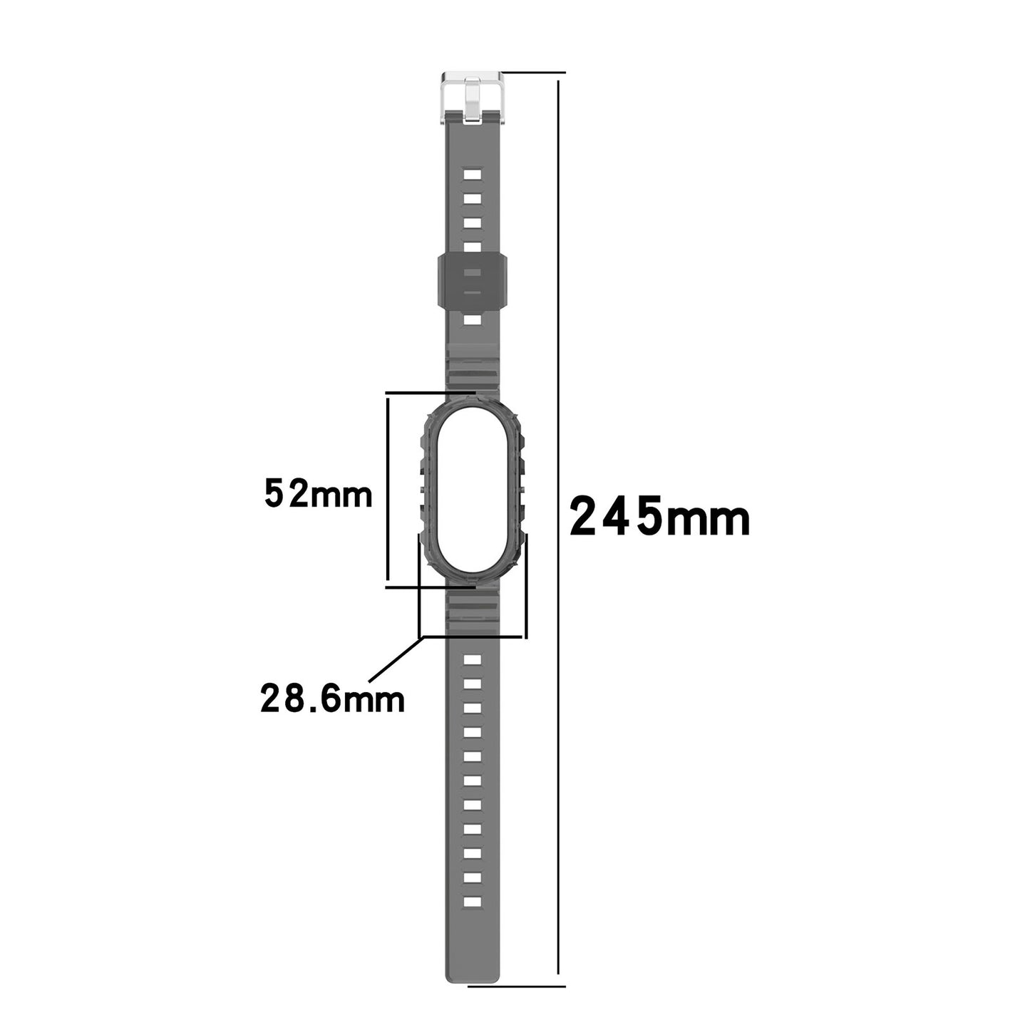 For Xiaomi Smart Band 8 Wrist Band Transparent Silicone Watch Strap with Integrated Watch Case
