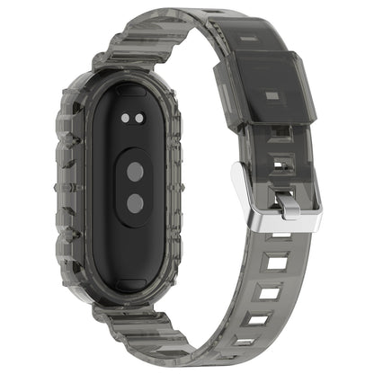 For Xiaomi Smart Band 8 Wrist Band Transparent Silicone Watch Strap with Integrated Watch Case