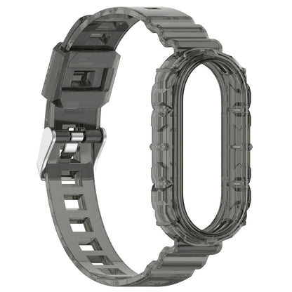 For Xiaomi Smart Band 8 Wrist Band Transparent Silicone Watch Strap with Integrated Watch Case