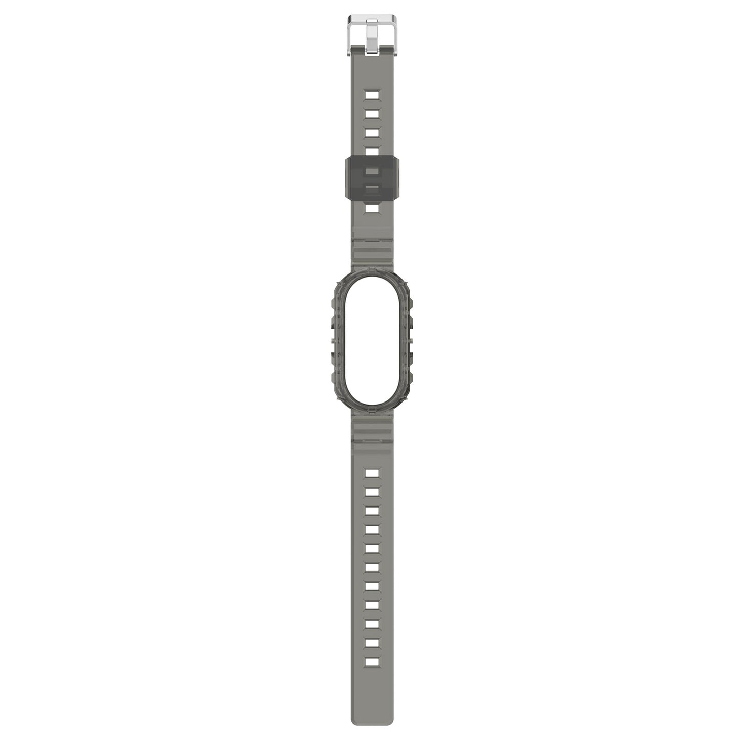 For Xiaomi Smart Band 8 Wrist Band Transparent Silicone Watch Strap with Integrated Watch Case