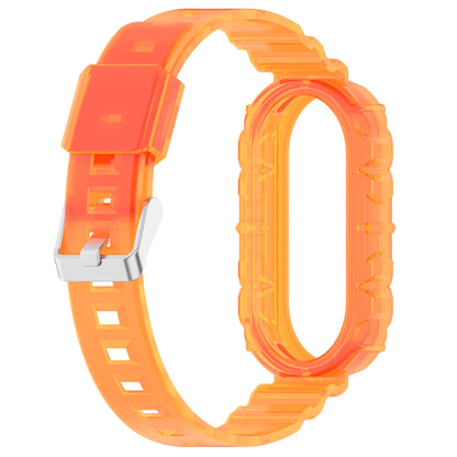 For Xiaomi Smart Band 8 Wrist Band Transparent Silicone Watch Strap with Integrated Watch Case