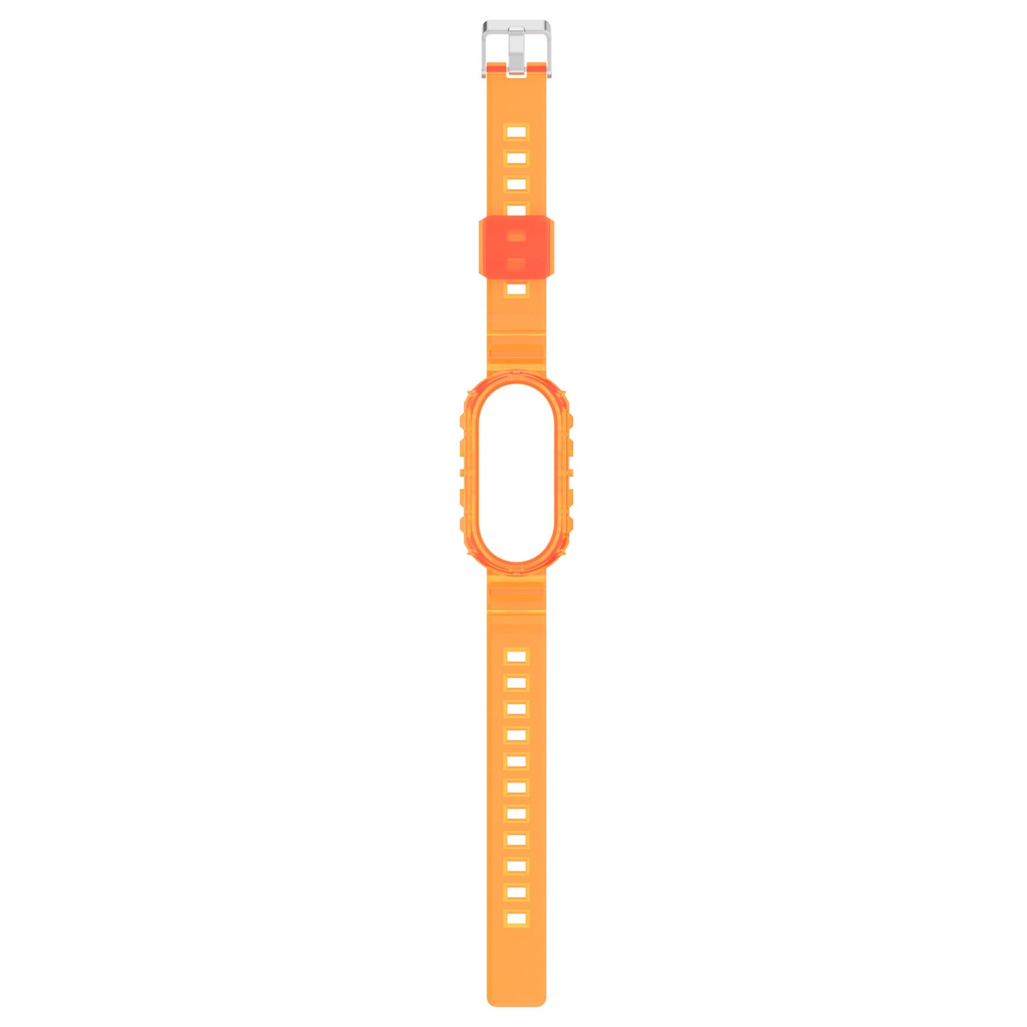 For Xiaomi Smart Band 8 Wrist Band Transparent Silicone Watch Strap with Integrated Watch Case
