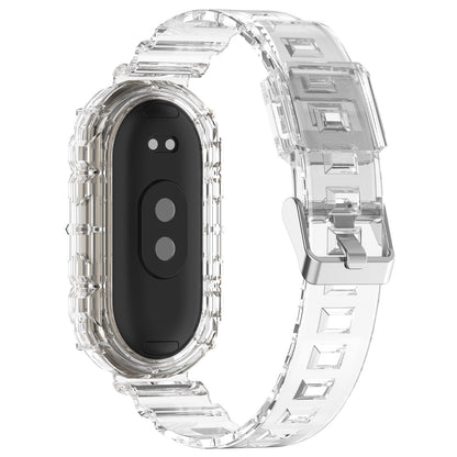 For Xiaomi Smart Band 8 Wrist Band Transparent Silicone Watch Strap with Integrated Watch Case