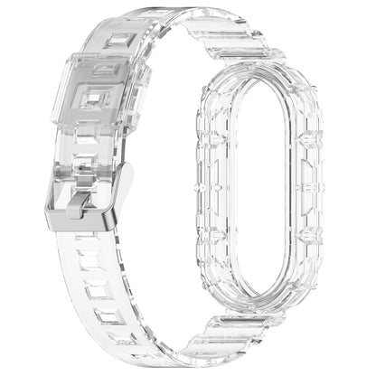 For Xiaomi Smart Band 8 Wrist Band Transparent Silicone Watch Strap with Integrated Watch Case