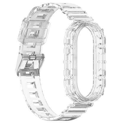 For Xiaomi Smart Band 8 Wrist Band Transparent Silicone Watch Strap with Integrated Watch Case