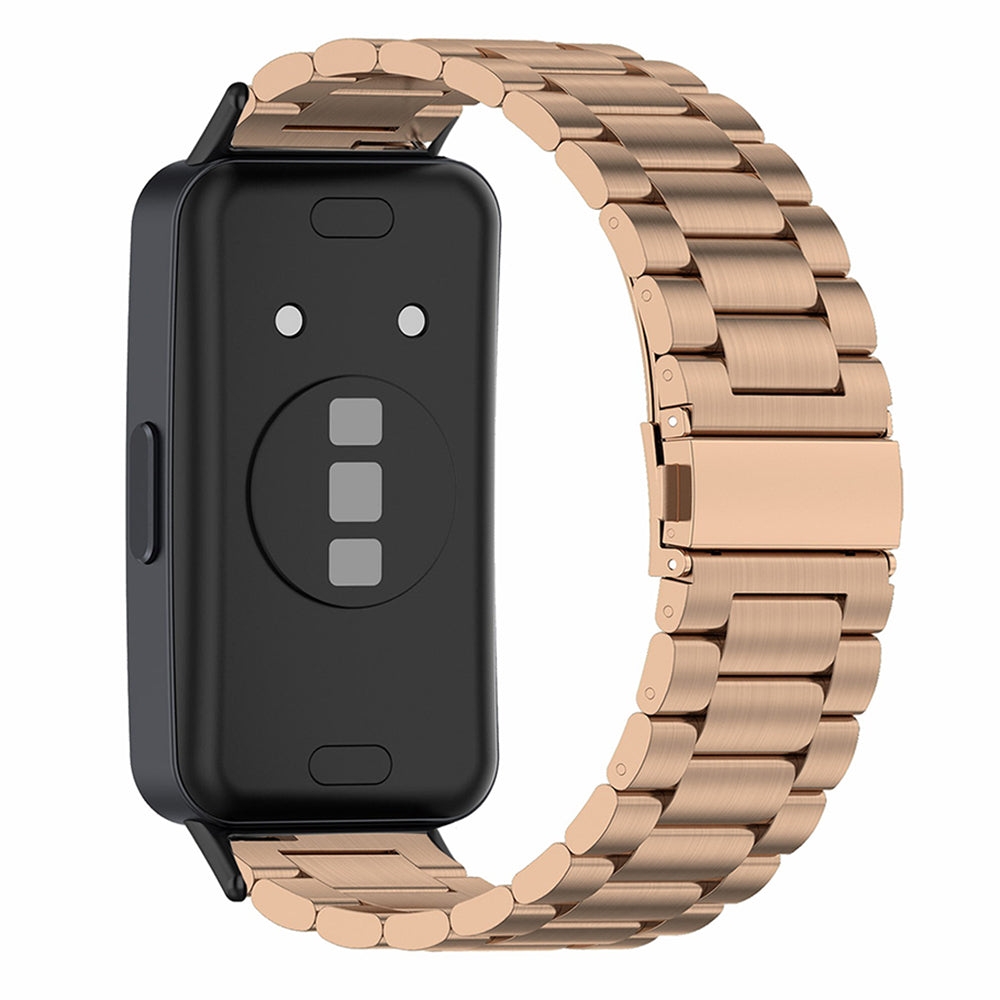 For Huawei Band 8 Smartwatch Strap Repair Part Watch Strap 3-Bead Stainless Steel Band Replacement