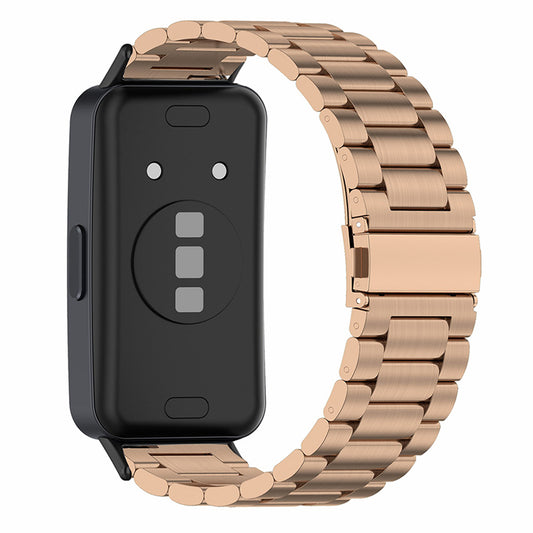 For Huawei Band 8 Smartwatch Strap Repair Part Watch Strap 3-Bead Stainless Steel Band Replacement