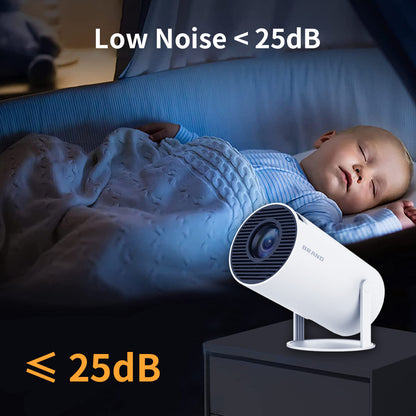 HY300 Android 11.0 Portable Projector 2.4G / 5G WiFi BT4.1 1280*720dpi 120 Ansi Lumens Home Theater Media Player