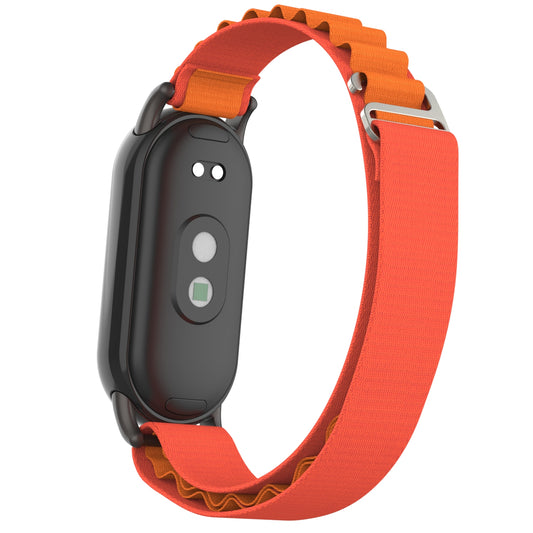 Nylon Watch Band for Xiaomi Smart Band 8 Adjustable Replacement Wrist Strap with Black Connector