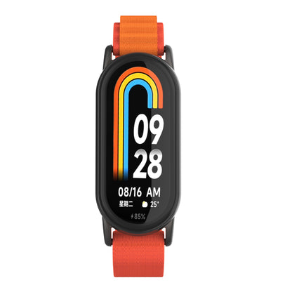 Nylon Watch Band for Xiaomi Smart Band 8 Adjustable Replacement Wrist Strap with Black Connector