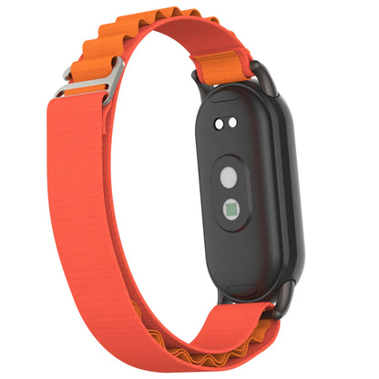 Nylon Watch Band for Xiaomi Smart Band 8 Adjustable Replacement Wrist Strap with Black Connector
