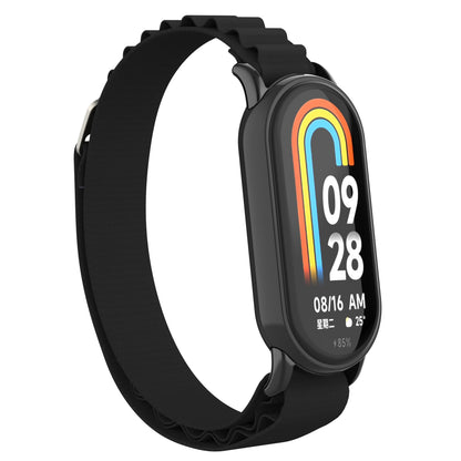 Nylon Watch Band for Xiaomi Smart Band 8 Adjustable Replacement Wrist Strap with Black Connector
