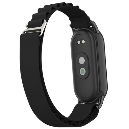 Nylon Watch Band for Xiaomi Smart Band 8 Adjustable Replacement Wrist Strap with Black Connector