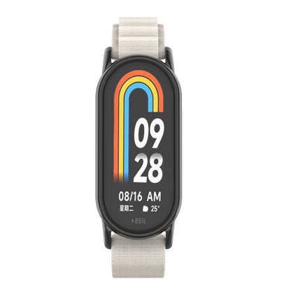 Nylon Watch Band for Xiaomi Smart Band 8 Adjustable Replacement Wrist Strap with Black Connector