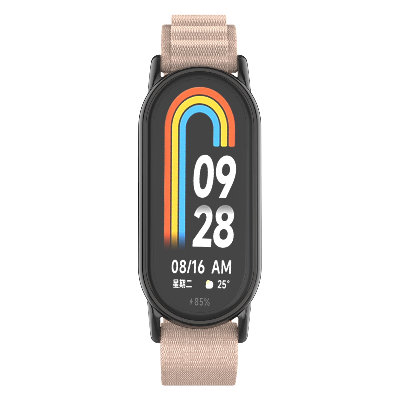 Nylon Watch Band for Xiaomi Smart Band 8 Adjustable Replacement Wrist Strap with Black Connector