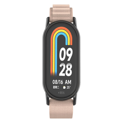 Nylon Watch Band for Xiaomi Smart Band 8 Adjustable Replacement Wrist Strap with Black Connector