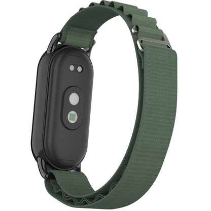 Nylon Watch Band for Xiaomi Smart Band 8 Adjustable Replacement Wrist Strap with Black Connector