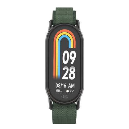 Nylon Watch Band for Xiaomi Smart Band 8 Adjustable Replacement Wrist Strap with Black Connector