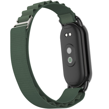 Nylon Watch Band for Xiaomi Smart Band 8 Adjustable Replacement Wrist Strap with Black Connector