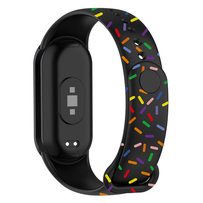 For Xiaomi Smart Band 8 Silicone Watch Strap Colorful Dot Replacement Wrist Band
