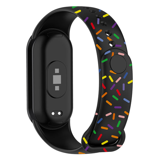 For Xiaomi Smart Band 8 Silicone Watch Strap Colorful Dot Replacement Wrist Band