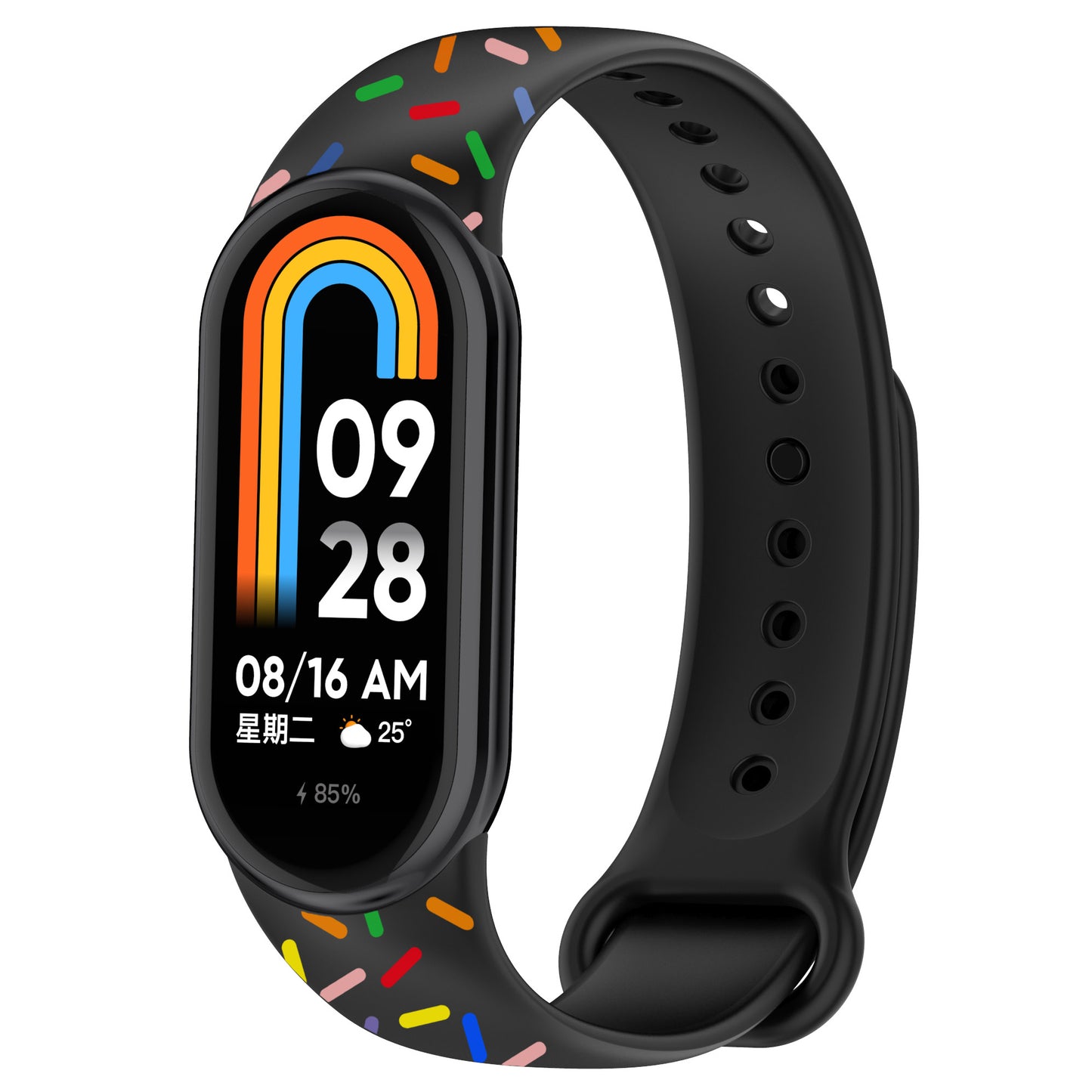 For Xiaomi Smart Band 8 Silicone Watch Strap Colorful Dot Replacement Wrist Band