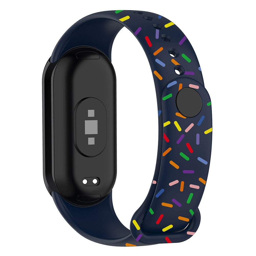 For Xiaomi Smart Band 8 Silicone Watch Strap Colorful Dot Replacement Wrist Band